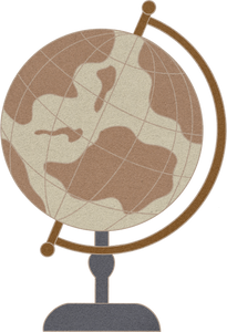 Flat Textured Dark & Light Academia Items Globe
